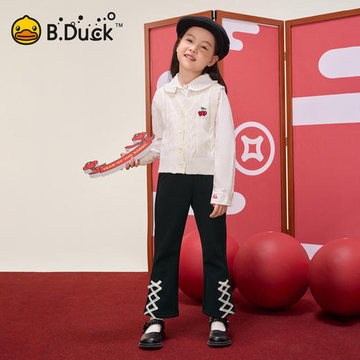bduck小黄鸭童装冬季女童加绒裤子运动裤105-150 FF5573036 商品图1