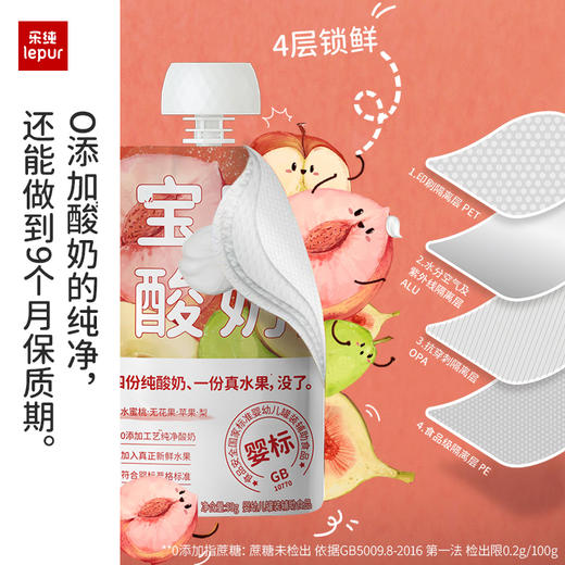 *【下单3袋送2袋,5袋送5袋】乐纯宝宝酸奶儿童酸奶儿童酸奶水果泥无添加糖盐零食常温吸吸袋外出50g*3/袋（未备注口味的随机发货） 商品图3