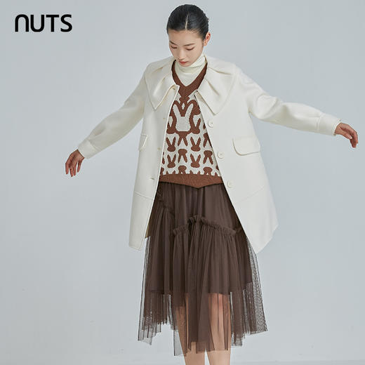 NUTS秋冬季复古气质设计感时尚网纱宽松长款半身裙女241063203B 商品图3