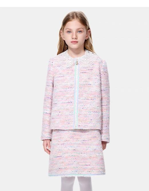 【春上新】【3折】8楼琳麦罗 LYNN&MILO 粉彩粗纺盘带绣小香风套装  吊牌价：2098元  活动价：629元 商品图3