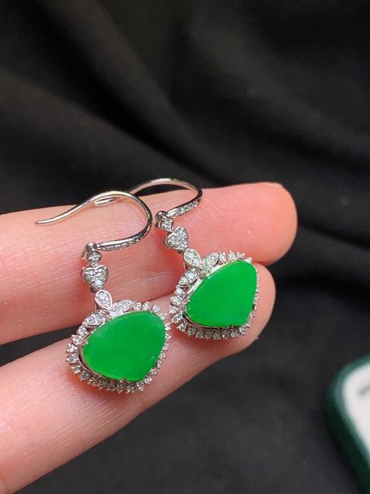 冰绿翡翠耳坠 商品图0