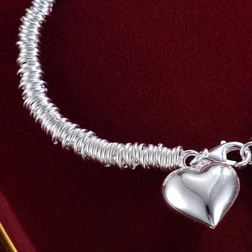 子佩集S925银【情忆流年】手链【YGSL012】纯银钱串原创2爱心腰缠万贯盘缠盘缠2412 商品图3