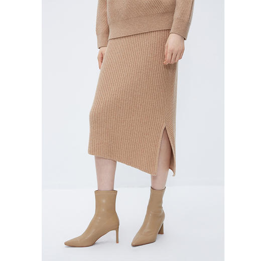 NEELLY纳俪商场同款驼色毛衣半身裙冬高级感时尚绵羊毛针织套装裙 商品图2