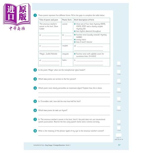 【中商原版】英国S&S教辅 KS2 Comprehension 4 KS2 阅读理解 4 10-11岁适用 英语阅读理解练习  小学英语教辅图书 英文原版  商品图4