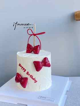 「女士」红色皮面蝴蝶结