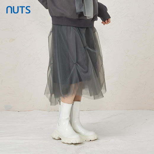 NUTS灰色设计感小众百搭气质显瘦中长款半身裙女343061121 商品图2