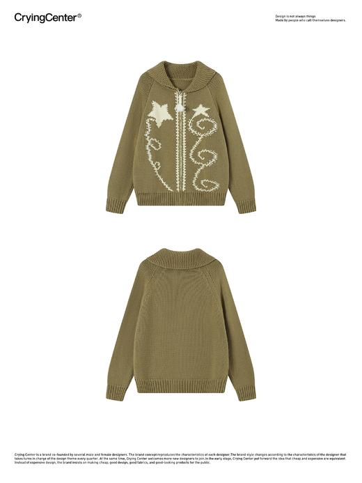 CryingCenter  流星烟花粗针重磅针织毛衣开衫 哭喊中心 商品图7
