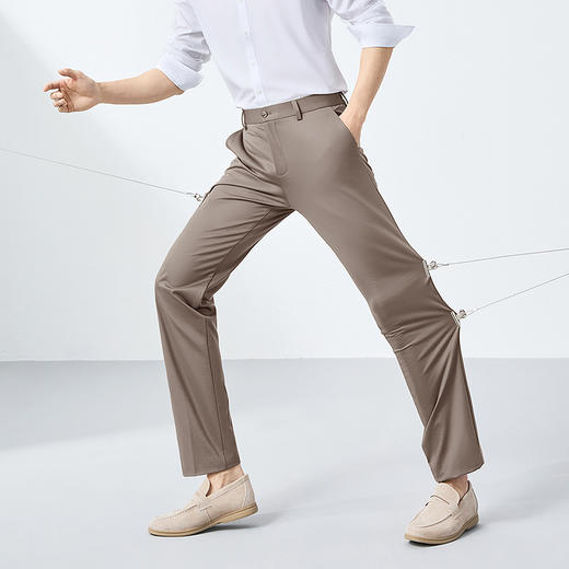 【高弹】柒牌男士西裤2025春季新品中腰弹力商务休闲针织西装长裤128H72130 商品图1