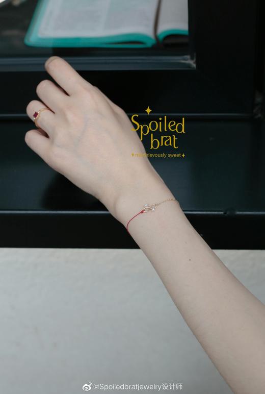 SpoiledBrat Jewelry蝴蝶结珍珠半绳半链手链 商品图3