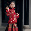 冬款女童马面裙套装加绒加厚唐装红色新年装拜年服GR9040 商品缩略图1