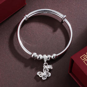 子佩集S999银【福蝶翩翩】童镯【TZ000772】纯银儿童2412