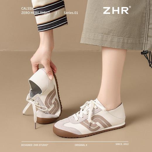 优选丨ZHR则则平底两穿德训鞋真皮轻便女鞋春秋款ins百搭休闲鞋小白鞋女 商品图8