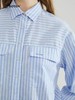 【透气棉弹】波顿女士春秋时尚休闲蓝白色条纹长袖衬衫LS969123 商品缩略图2