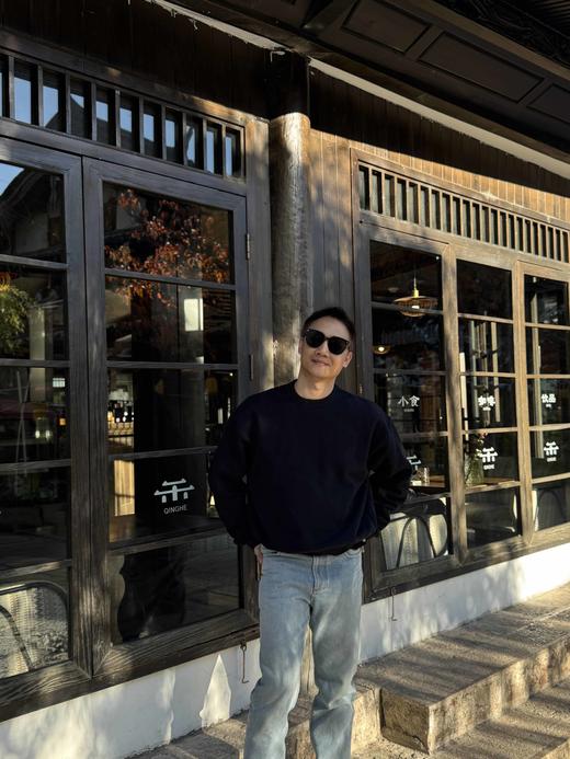 顺丰包邮40308洛诗琳秋季黑色长袖圆领运动风男士水洗卫衣1019 商品图0