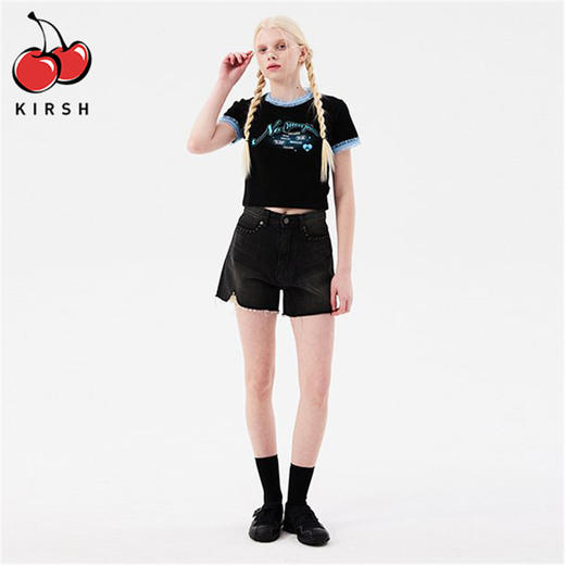 【分销】KIRSH 女 樱桃烫钻牛仔短裤 KKRMCDS502M 商品图0