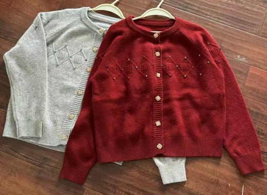 【门店同款】ENJOY冬季菱形钉珠针织开衫 160700153 商品图1