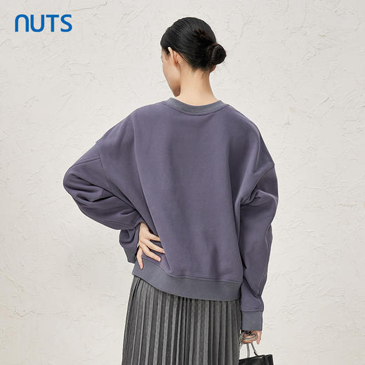 NUTS冬季新品时尚宽松遮肉休闲百搭保暖圆领印花卫衣女343021150 商品图4