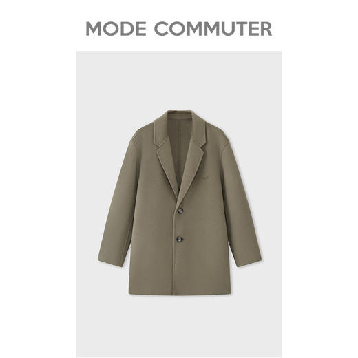 MC |MODE COMMUTER冬季翻领挺括保暖通勤长款羊毛大衣男MCD126070I 商品图4