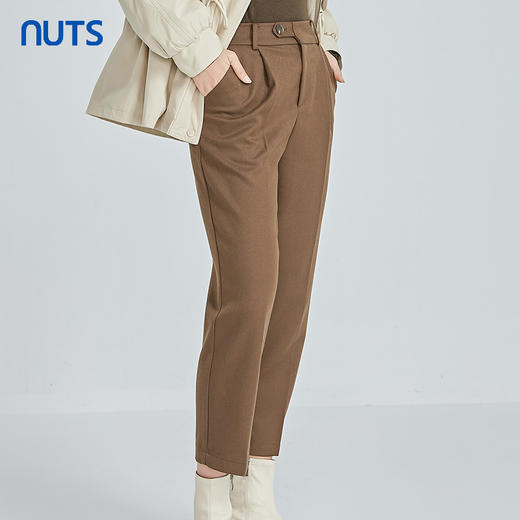NUTS秋冬款气质百搭休闲简约高腰直筒宽松显瘦九分裤女241073393 商品图3