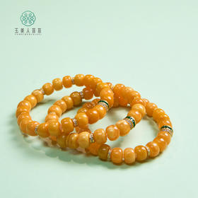 玉美人菲菲HZ#蜜蜡单圈手串-老型珠约9+mm