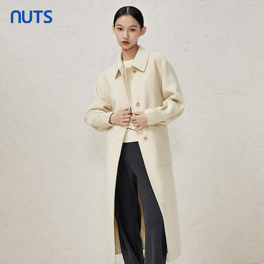 NUTS冬时尚气质设计感百搭简约显瘦双面毛呢大衣外套女342152047 商品图3