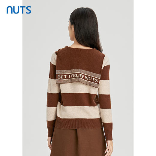 NUTS秋冬款气质百搭宽松显瘦设计感绵羊毛针织套头衫女241052245 商品图4