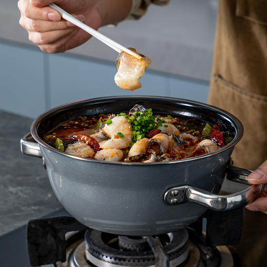 神田高端线 钛彩米系列多功能汤锅22cm 能煮能炖能煲的高颜值汤锅来了，而且烧不黑、不串味。30年质保！ 商品图11