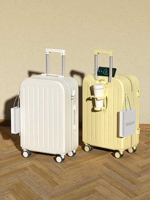 【轻盈便携！旅行出差必备】时尚旅人选择，轻便静音，多功能收纳；糖果色拉链随心搭，防爆拉链安心用。旅途中不再无聊，乘车充电便捷省；多向万向轮，轻松穿梭人潮间！ 商品图4