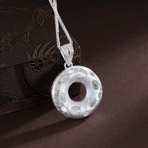 子佩集S990银【江南采莲】吊坠【CDZ000028-1】纯银花丝珐琅彩平安扣(不含链)2412 商品图1