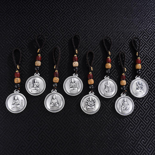 子佩集S999银【福迎生肖】钥匙扣【YSY007】纯银小摆件十二生肖守护神可转动2412 商品图2