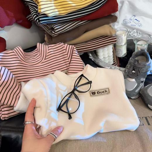 【🧨新年战袍39.9/2件起加绒加厚】秋冬新款加绒加厚打底衫男女童半高领百搭加绒保暖卫衣聚 商品图5