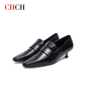CHCH平衡鞋新款真皮百搭方头深口单鞋OL通勤小皮鞋女鞋CN1B50E1