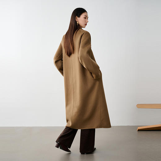 NEELLY纳俪商场同款冬季新款西装领双面呢大衣女长款宽松保暖外套N24104N03303 商品图1