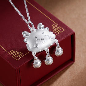 子佩集S990银【饺子龙】长命锁套链项链【CM5000-1】纯银儿童2412