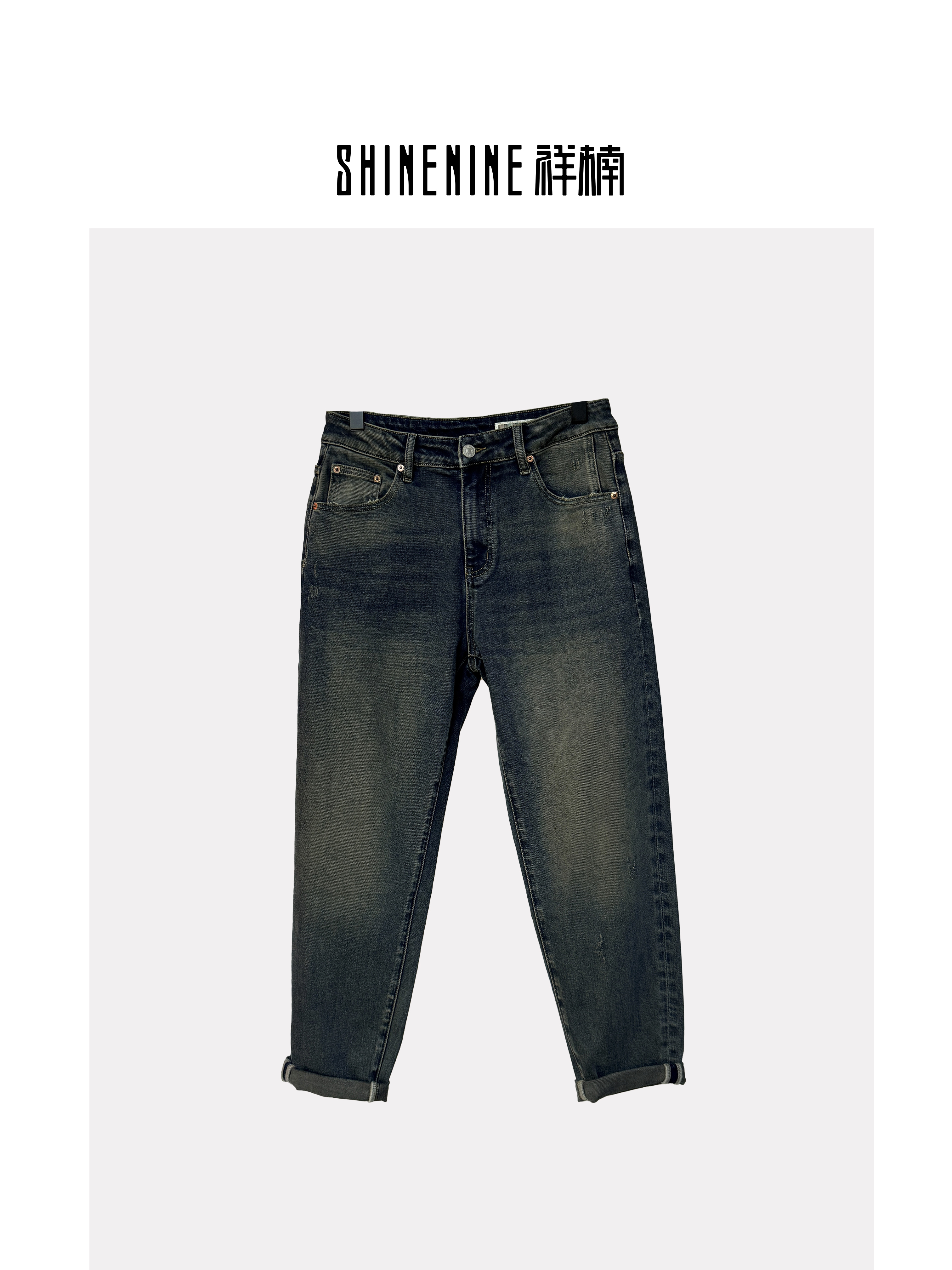 E439731640复古水洗牛仔裤