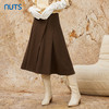 NUTS秋冬款棕色复古高腰气质A字宽松显瘦长款半身裙女342061027 商品缩略图2