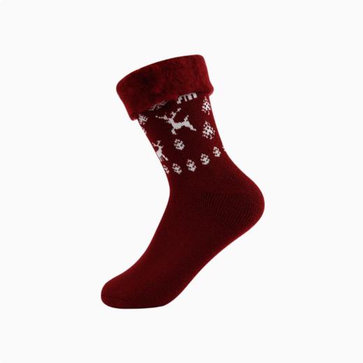 ATSUGI/厚木秋冬保暖里起毛加厚居家袜翻边小鹿图案短袜RGA3573 商品图0