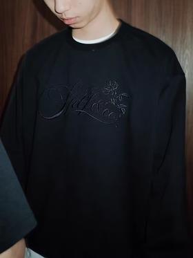 SUPERTOFU(SPTF)/CDT-AW24-H021/玫瑰花体字 隐藏刺绣 圆领卫衣