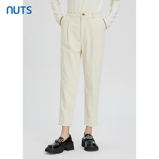 NUTS秋冬款白色时尚气质休闲简约直筒宽松百搭长裤女241073142 商品图1