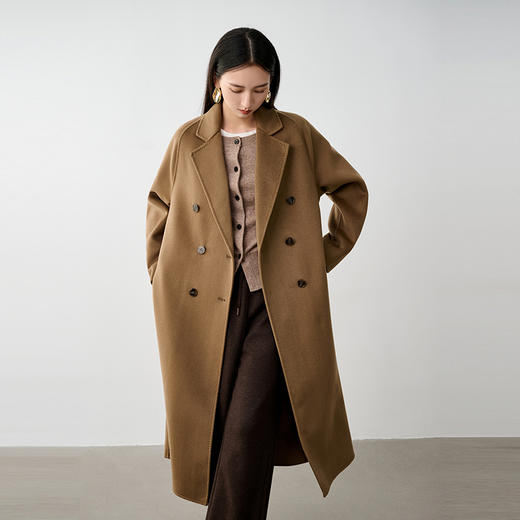 NEELLY纳俪商场同款冬季新款西装领双面呢大衣女长款宽松保暖外套N24104N03303 商品图3