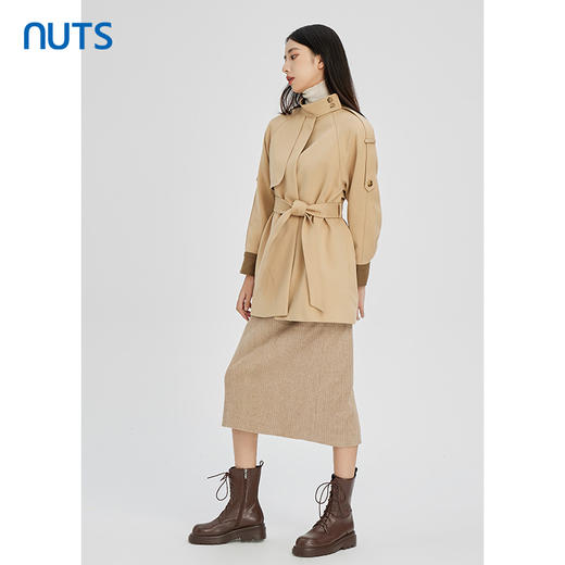 NUTS纯色高级设计感百搭收腰显瘦通勤中款外套女241042537 商品图2