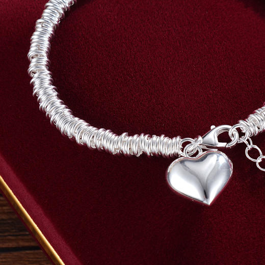 子佩集S925银【情忆流年】手链【YGSL012】纯银钱串原创2爱心腰缠万贯盘缠盘缠2412 商品图5