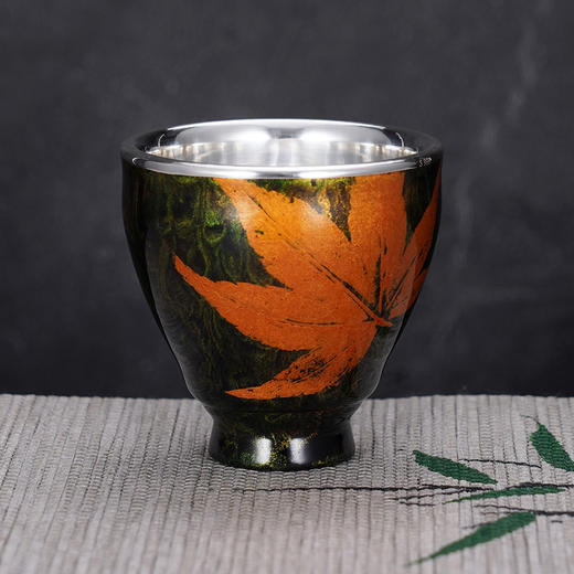 子佩集S999银【枫生财起】茶具【CHABEI0001059】纯银枫叶茶杯摆件2412 商品图1