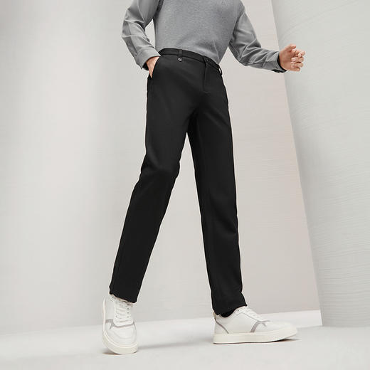 【火绒岩】柒牌休闲裤男2024冬季新品针织磨毛底保暖修身直筒长裤127H70840 商品图1