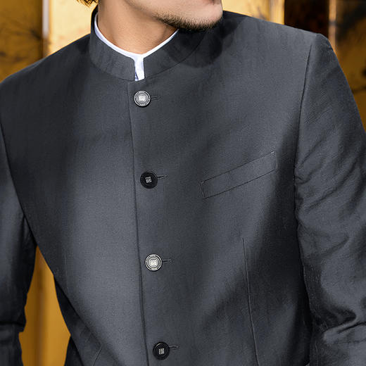 【中华立领】柒牌休闲西服男2025春季新品提花肌理商务单西装外套128C70100 商品图3