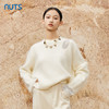 NUTS秋冬款米白色气质百搭软糯设计感蕾丝拼接针织衫女342052271 商品缩略图0