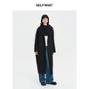 SELFWHO绵羊毛桑蚕丝毛呢大衣女2024秋冬圆领宽松可拆卸围脖外套 商品缩略图2