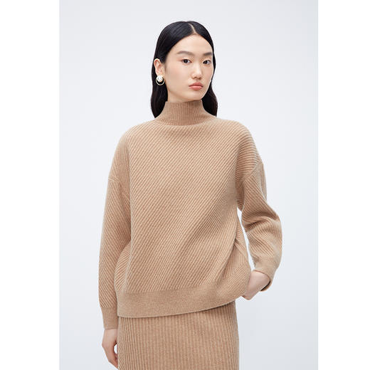 NEELLY纳俪商场同款驼色毛衣半身裙冬高级感时尚绵羊毛针织套装裙 商品图1