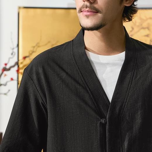 【代旭同款】柒牌男装汉服2025夏季薄款中袖盘扣满印国风开衫外套128K71210 商品图3