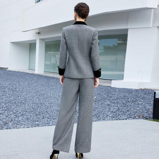 IWY/高端羊毛西装套装女韩版休闲职业装套装秋冬新款阔腿裤正装CP2181 商品图4
